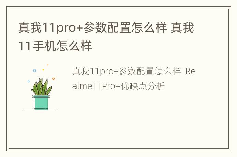 真我11pro+参数配置怎么样 真我11手机怎么样