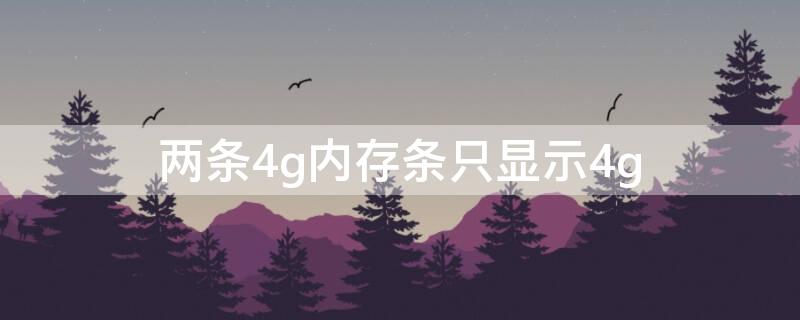 两条4g内存条只显示4g 两条4g内存条只显示4g不是8g