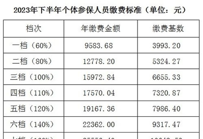 2023年淮南职工医疗保险缴费基数