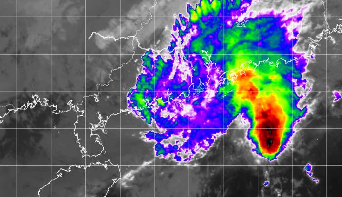 2023第14号台风小犬路径星云图 “小犬”减弱为热带风暴级但影响持续
