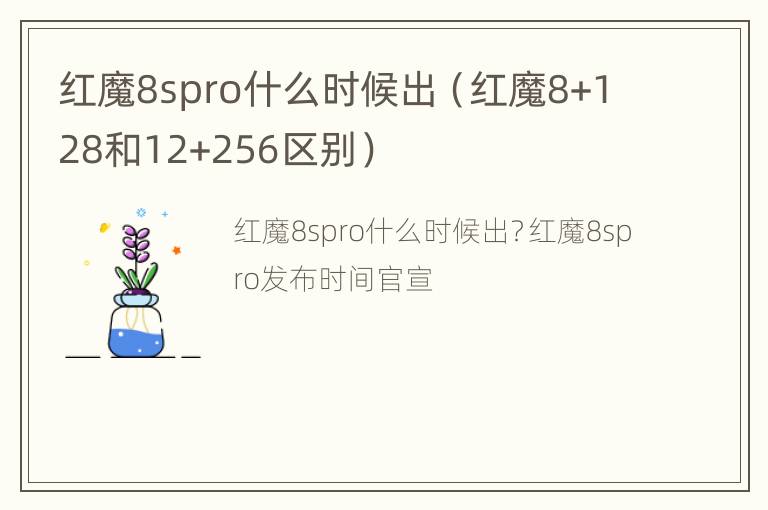 红魔8spro什么时候出（红魔8+128和12+256区别）