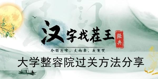 汉字找茬王大学整容院过关 *** 分享