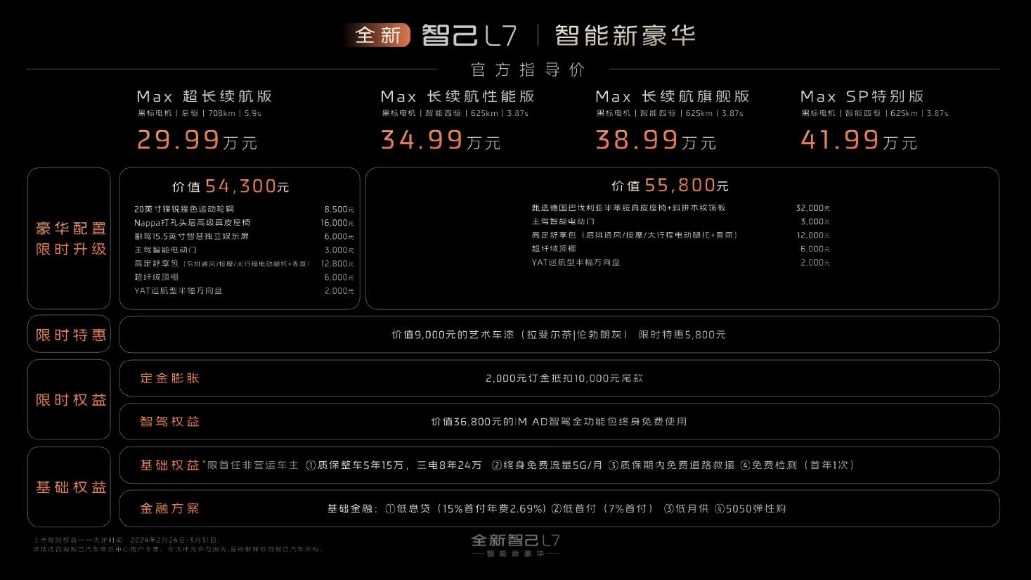 全新智己L7焕新上市，售价29.99万元-41.99万元