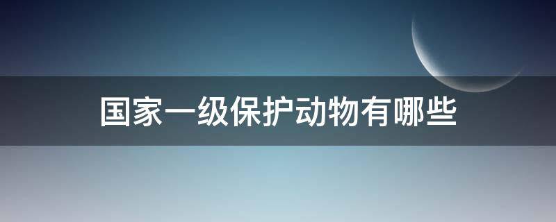 国家一级保护动物有哪些 国家一级保护动物有哪些 名单