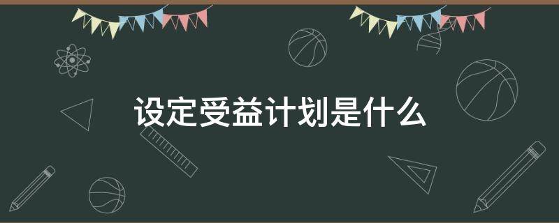 设定受益计划是什么 设定受益计划资产都是啥